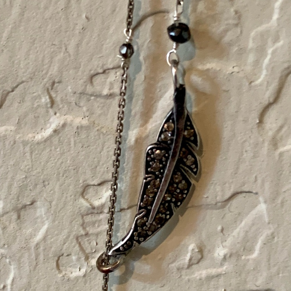 Lariat Diamond Leaf Necklace - Picture 6 of 10
